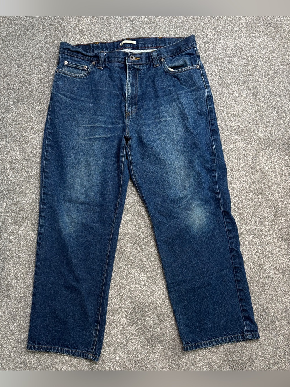 L.L. Bean Relaxed Straight Jeans - Dark Blue Denim